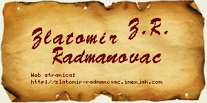 Zlatomir Radmanovac vizit kartica